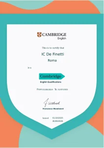 Attiva la sperimentazione Cambridge English all'IC De Finetti